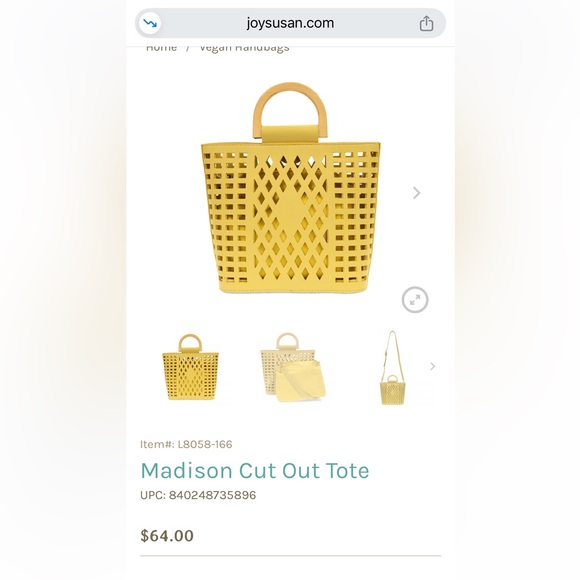 Joy Susan Tan Geometric Cutout Tote - Picture 8 of 8